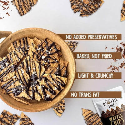 Waffle Mill - Waffle Chips  DARK Choco Drizzle Pack - 170Gm