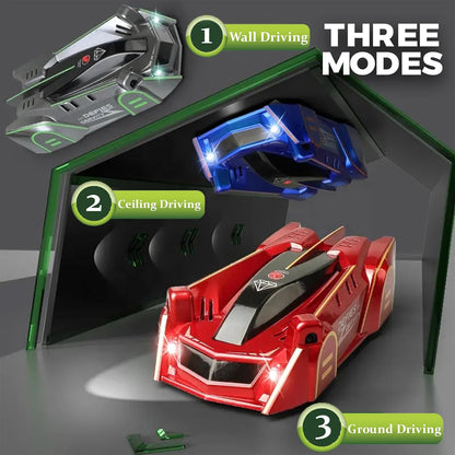 GravityRacer™ Wall Climbing RC Car Laser-Guided Anti-Gravity Car with LED Lights & 360° Stunts for Kids