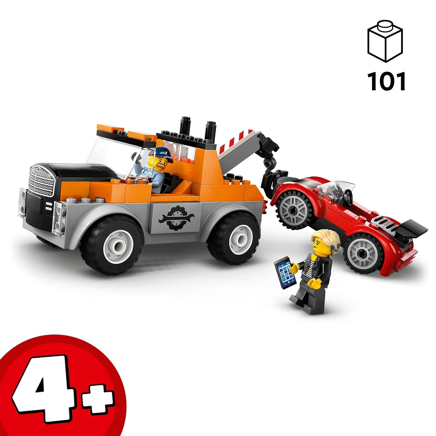 LEGO City Tow Truck and Sports Car Repair Toy Playset 60435 Building Blocks Toys for 4+ Gift for Boys and Girls