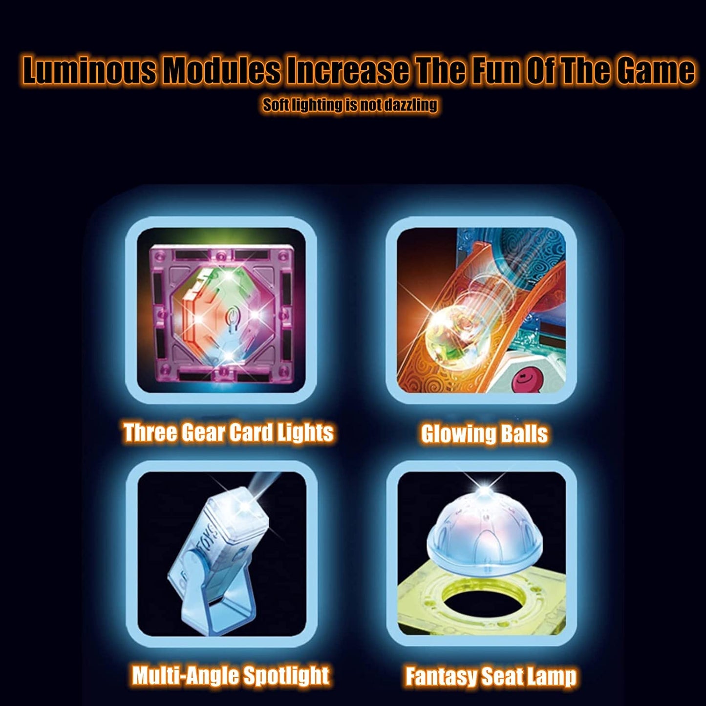 Light Magnetic Blocks - ,3D Clear Educational STEM Building Toys, Magnetic Marble Run Blocks