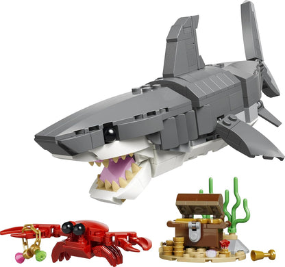 LEGO Creator Fierce Shark with a Treasure Chest Toy - Rebuilds into Anglerfish or Manta Ray - 31381