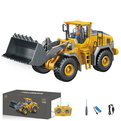 Rc Bulldozer Toys - Remote Control Bulldozer Trucks Toys - Metal Remote Control Electric Tractor Loader with Light and Sound toy