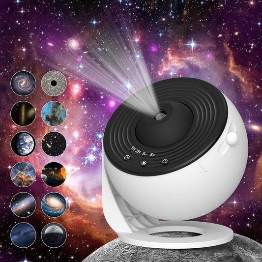 PREPSTO 360° Rotating HD Planetarium Star Projector – Galaxy Night Light with Interchangeable Film Discs, Focus Adjustment & Auto-Off Timer for Bedroom, Kids & Room Decor