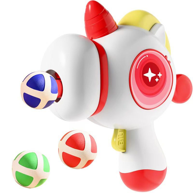 Durable Kids Unicorn Launcher Toy Gun Sticky Balls Target-Safe Indoor Shooting Game