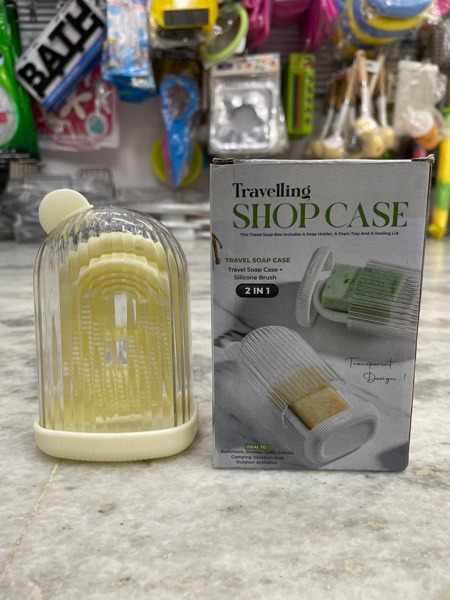 2-in-1 Travel Soap Case with Silicone Brush – Leakproof & Transparent Design