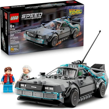 LEGO Speed Champions Time Machine from Back to The Future Building Toy for Kids - Pretend Play & Display Car Toy W/ 2 Build Modes for Boys & Girls, Ages 9+ - Gift for Father's Day - 77256