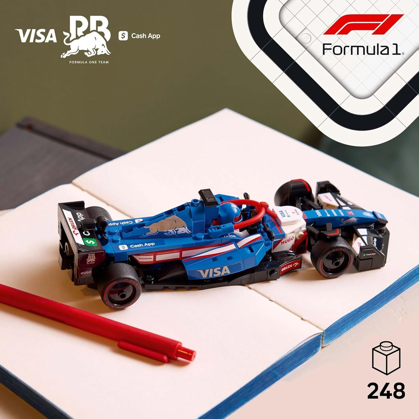 LEGO Speed Champions Visa Cash App RB VCARB 01 F1 Race Car Vehicle Kit 77246 Building Blocks for 18+ Gift