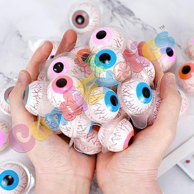 3D Bursting Fruit Punch Eye Ball Candy | Jelly Ball Gummi Ball Spooky | Eye Ball Shaped Center Filled Gummy Candy Halloween Special Tasty Jelly Balls 40 Pcs,