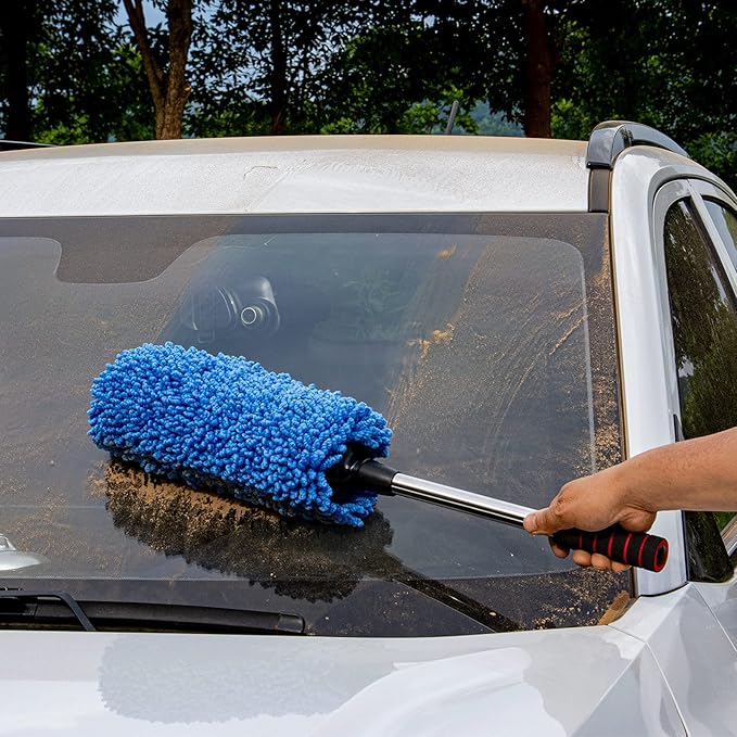 Soft Microfiber Car Duster Exterior with Retractable Handle