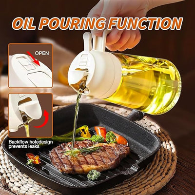 2 In 1 Oil Dispenser Oil Spray Bottle 500ML For Cooking