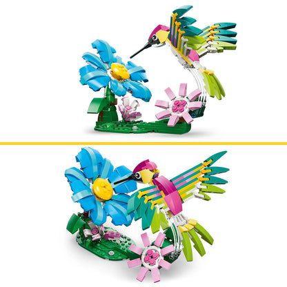 LEGO Creator 3 in 1 Wild Animals: Colorful Hummingbird - Rebuilds into a Butterfly or Fish - 31384