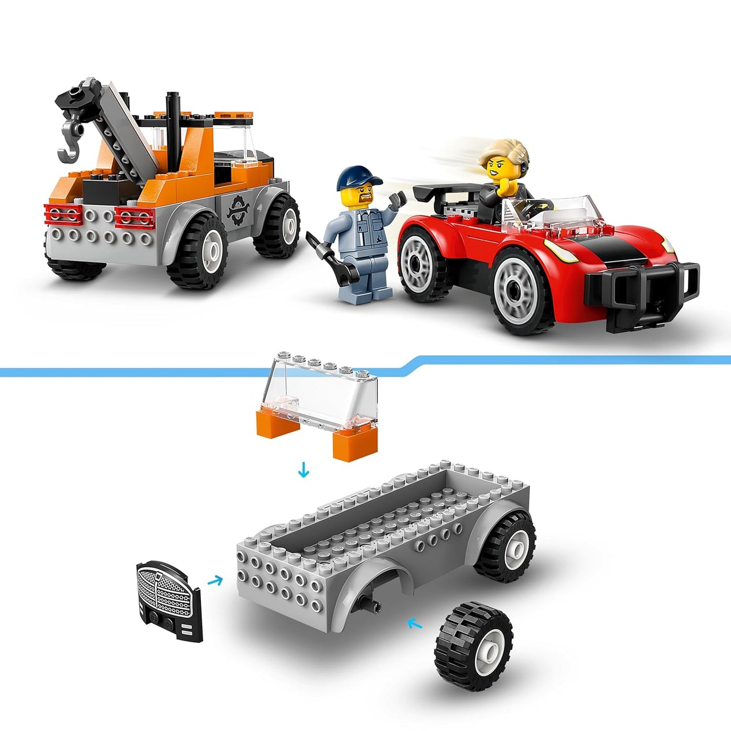 LEGO City Tow Truck and Sports Car Repair Toy Playset 60435 Building Blocks Toys for 4+ Gift for Boys and Girls