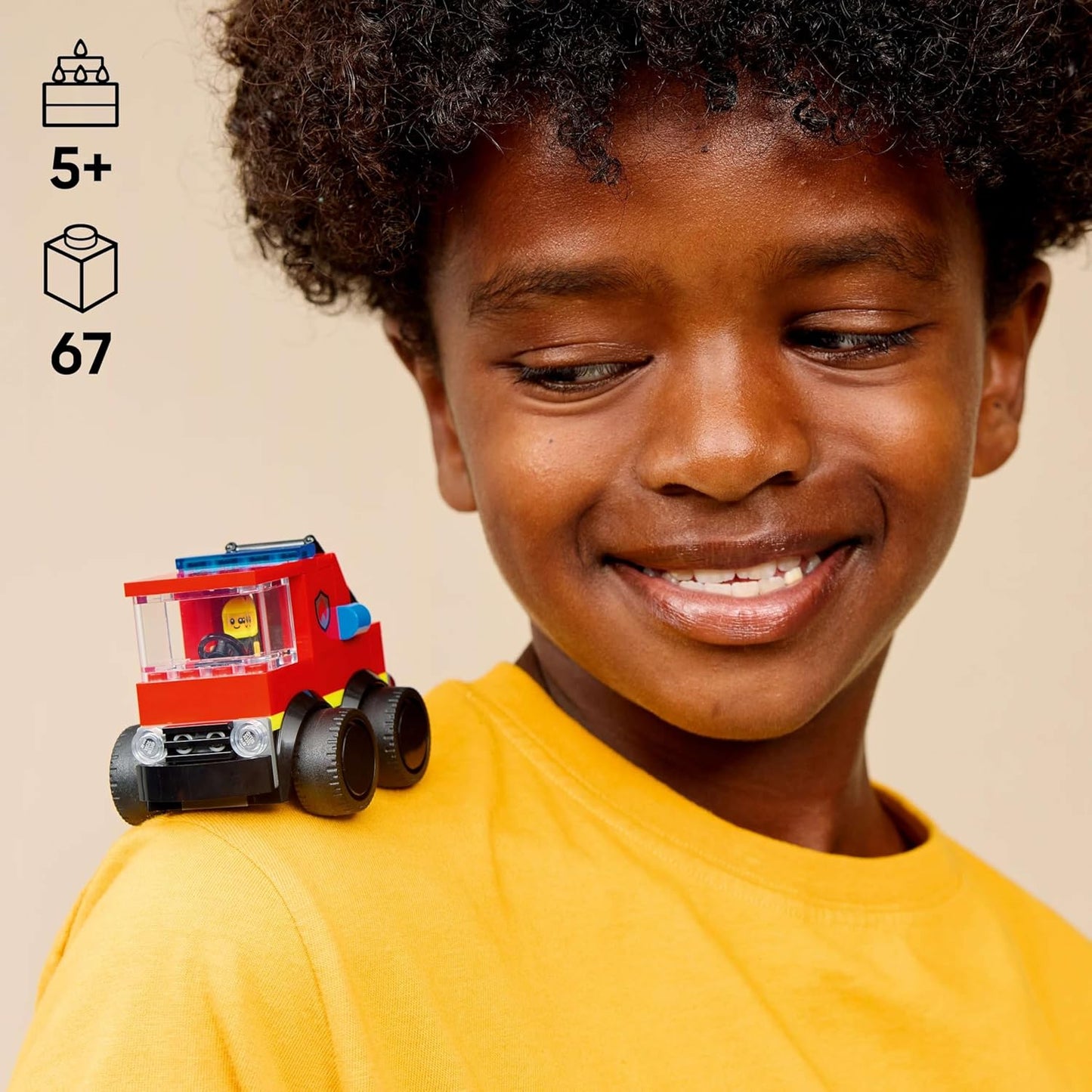 LEGO City Rides – Fire Truck - Mini Car Toy Building Kit with Firefighter Minifigure - 60482