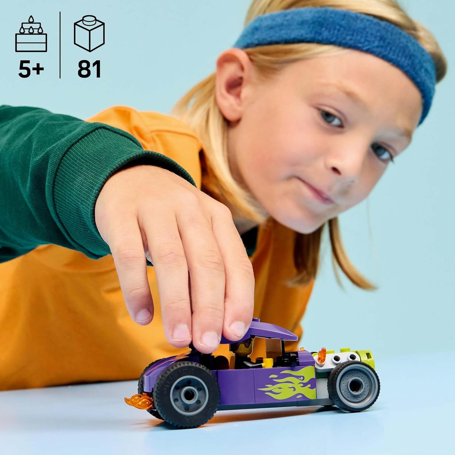 LEGO City Hot Rod Race Car Toy - Classic Car Building Kit with Driver Minifigure - 60485