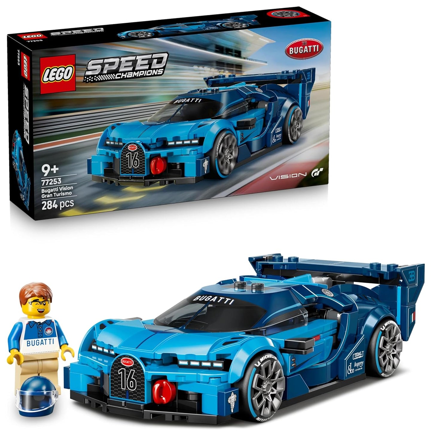 LEGO Speed Champions Bugatti Vision Gran Turismo Hyper Sports Car Model Kit and Building Set 77253