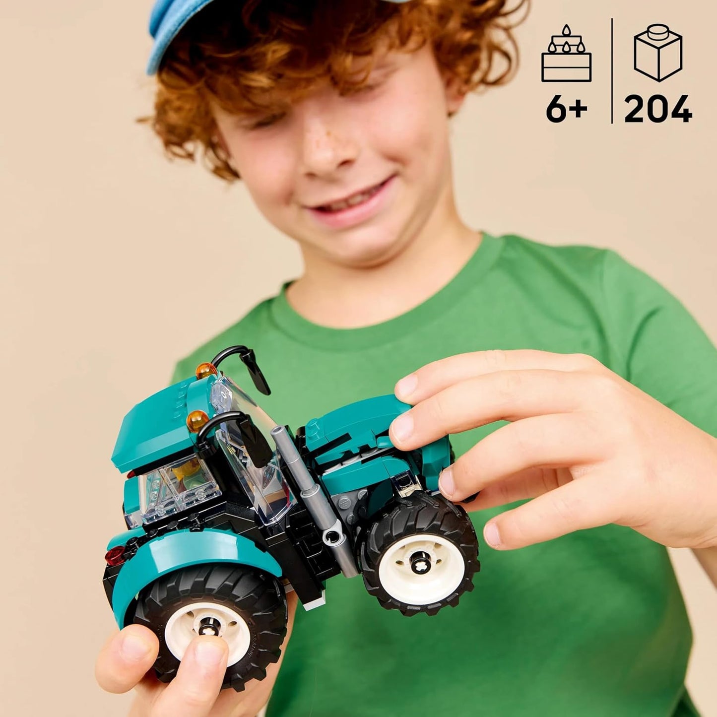 LEGO City Tractor - Farm Toy Building Set with Farmer Minifigure - Gift for Ages 6 and Up - 60498