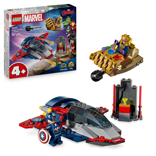 LEGO Marvel Captain America vs. Thanos with 2 Minifigures 76319 Building Blocks Toys for 4+ Gift for Boys and Girls