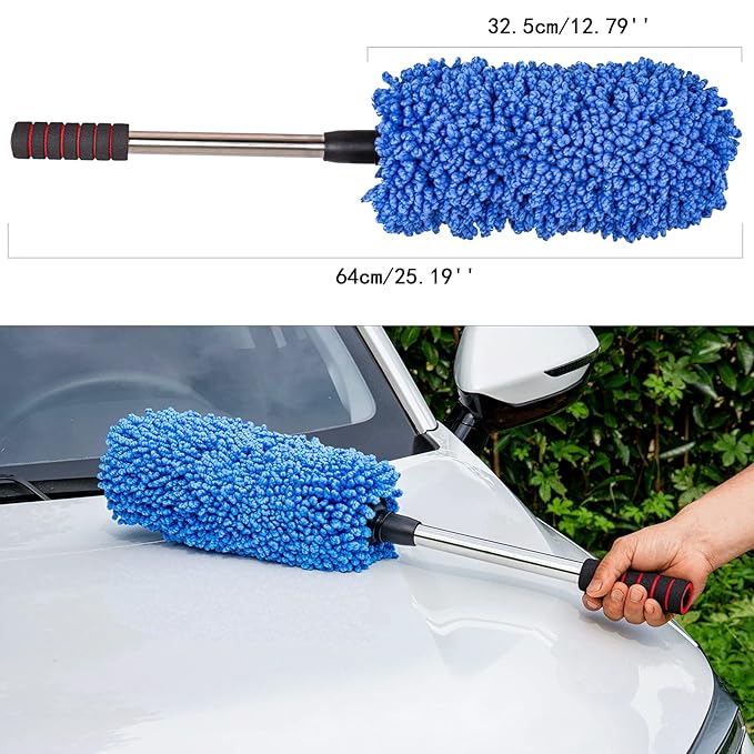 Soft Microfiber Car Duster Exterior with Retractable Handle