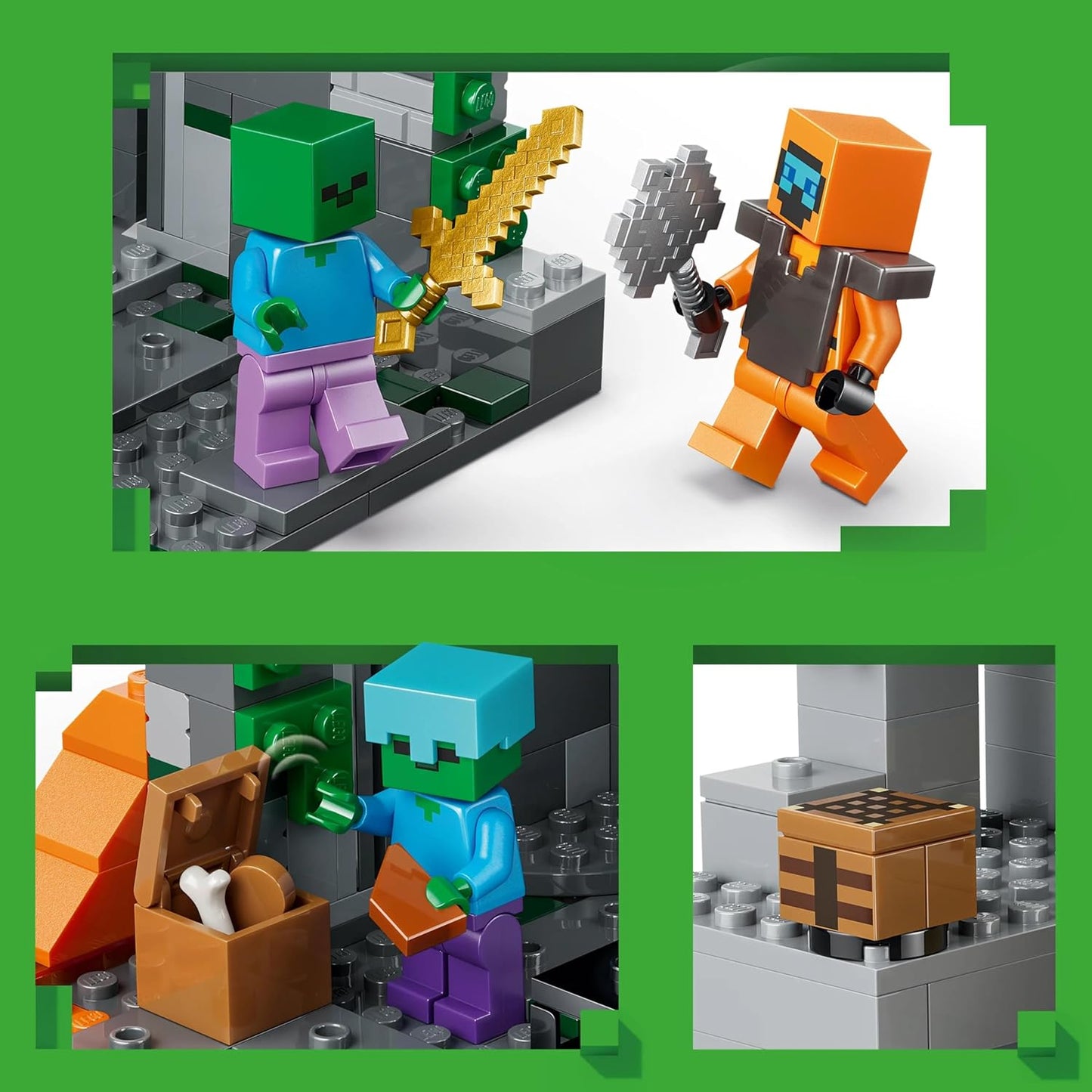 LEGO Minecraft Zombie Dungeon - Pretend Play Building Toy - Kids' Gaming Playset Ages 8+ - 21587