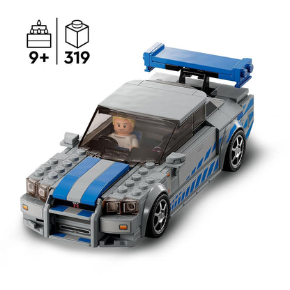 LEGO Speed Champions 2 Fast 2 Furious Nissan Skyline GT-R (R34) 76917 Building Toy Set; Race Car Model for Ages 9+
