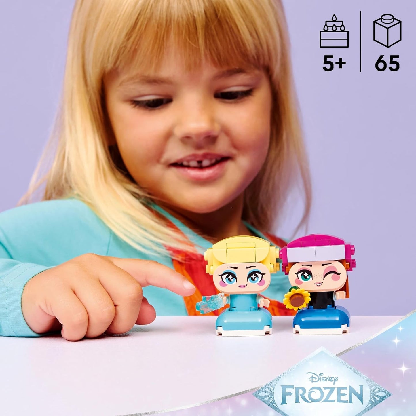 LEGO ǀ Disney Frozen Mini Anna & Elsa - 2 Brick-Built Frozen Toy Characters for Ages 5+ - 43284