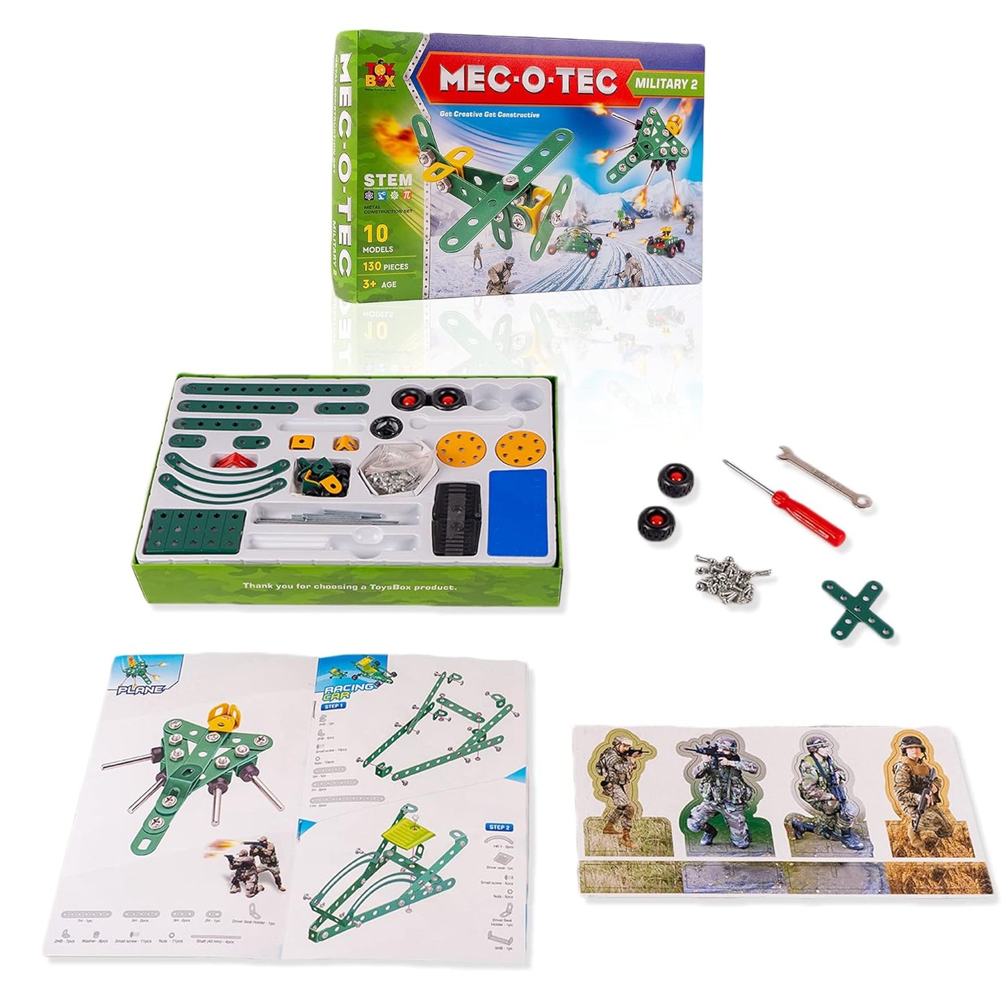MEC - O - Tec Metal Construction Toy, Building Blocks, Educational Toys for 6+ yrs Boys and Girls, Multicolor