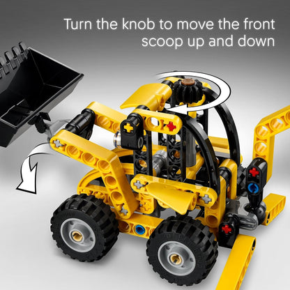 LEGO Technic Backhoe Loader Construction Toy - Building Toy Set for Boys and Girls, Ages 7+ - Educational Gift Idea for Kids Birthday with Usable Back Digger, Scoop, & Outriggers -
