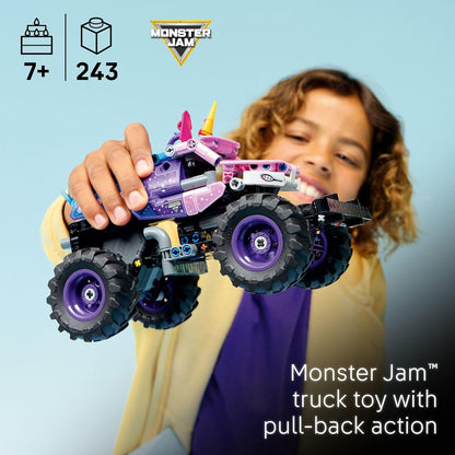 LEGO Technic Monster Jam Sparkle Smash Pull-Back Truck Toy for Boys & Girls - Monster Truck Building Toy W/Pull-Back Racing Action for Kids, Ages 7+ - Gift Idea for Birthdays - 42220