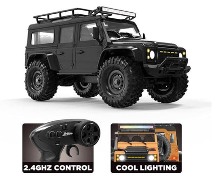 1/16 High Simulation Remote Control Truck 4x4 Big Foot All Terrain Off Road Car with Professional Shock Absorber System, 2.4G Rechargeable Electric RC Car