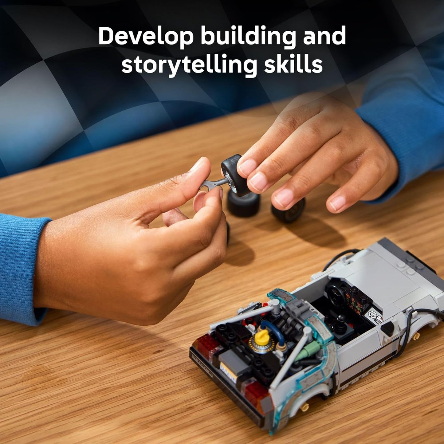 LEGO Speed Champions Time Machine from Back to The Future Building Toy for Kids - Pretend Play & Display Car Toy W/ 2 Build Modes for Boys & Girls, Ages 9+ - Gift for Father's Day - 77256