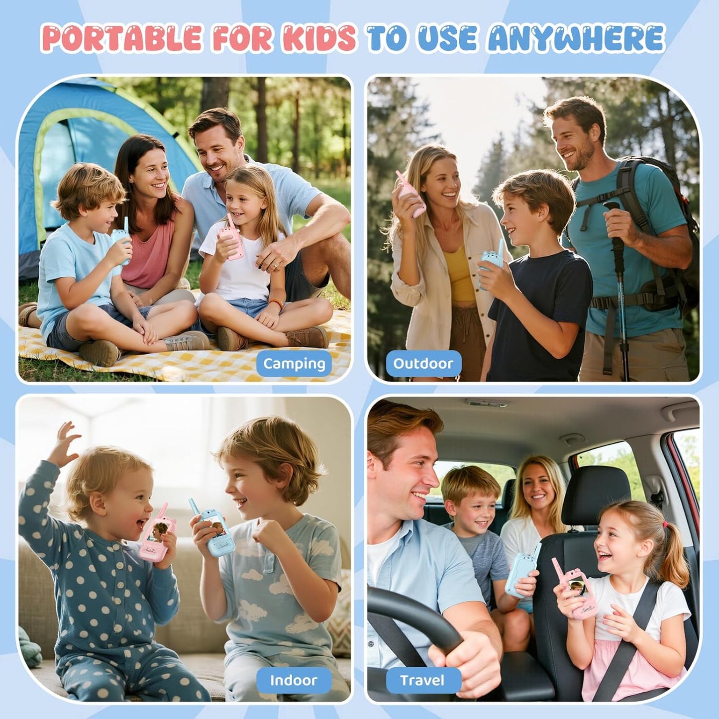 Kids' video walkie-talkies (Pack of 2)