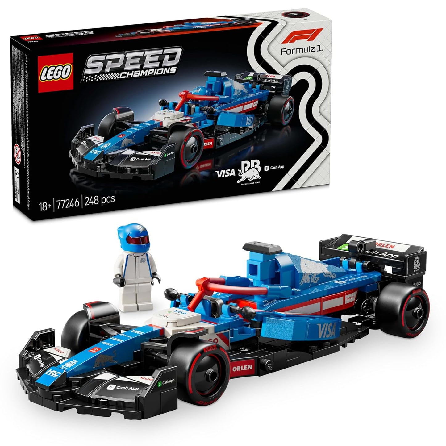LEGO Speed Champions Visa Cash App RB VCARB 01 F1 Race Car Vehicle Kit 77246 Building Blocks for 18+ Gift