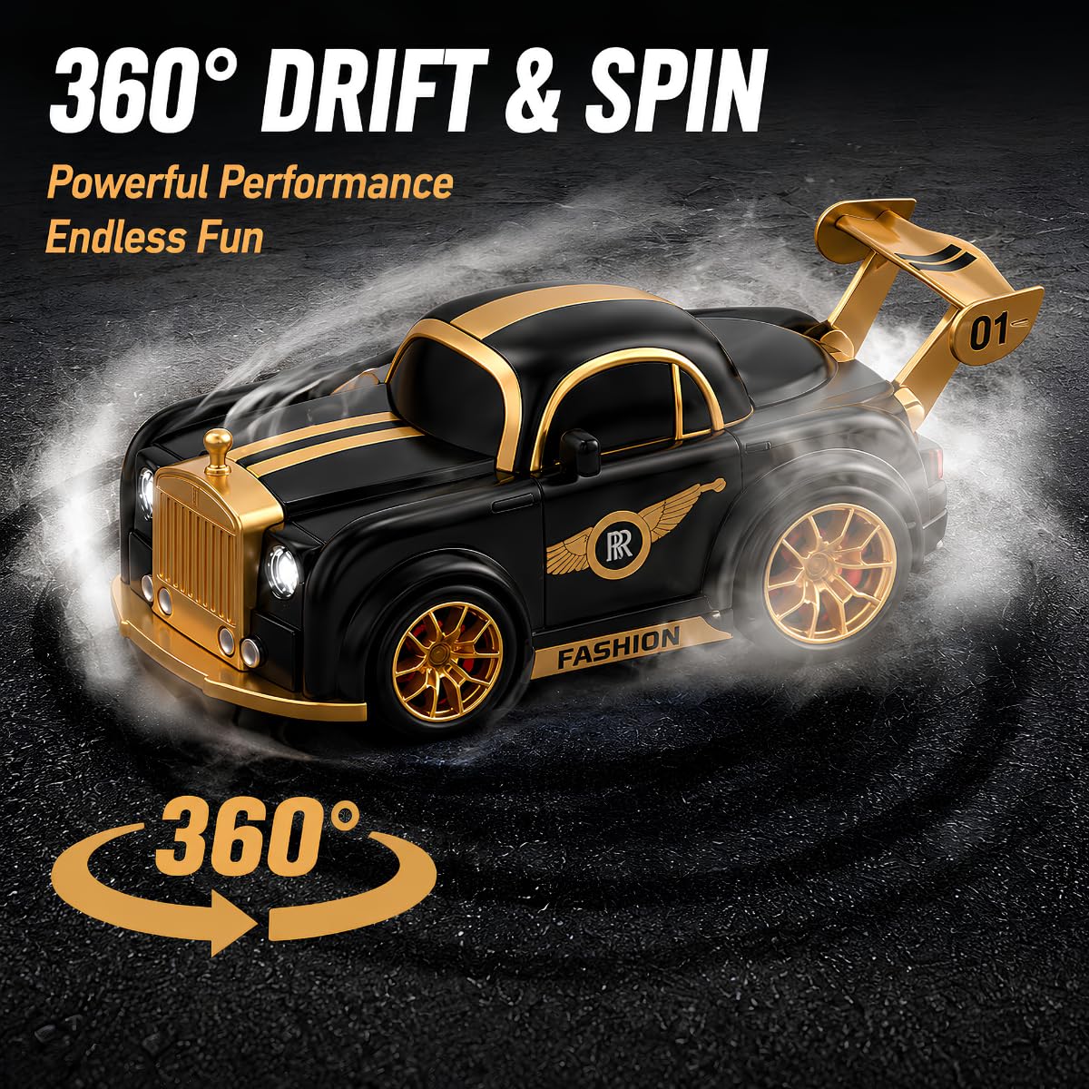 2.4G Multifunctional Mini Drift Remote Control Car, RC Drift Car for Kids with Sensor Follow, 360° Drift, LED Lights & Rechargeable Battery, Magnetic Modular Design, Toy Gift for Boys Girls