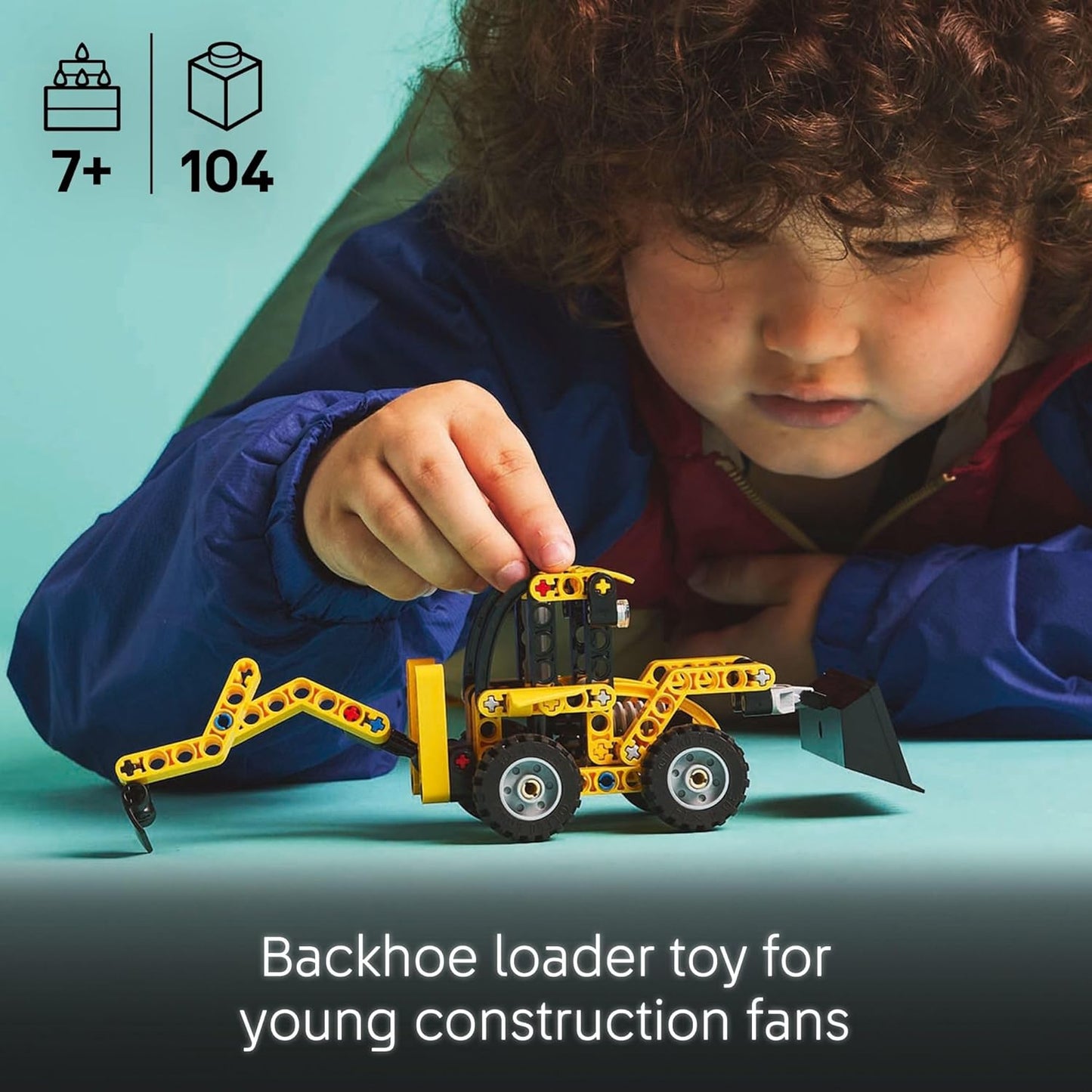 LEGO Technic Backhoe Loader Construction Toy - Building Toy Set for Boys and Girls, Ages 7+ - Educational Gift Idea for Kids Birthday with Usable Back Digger, Scoop, & Outriggers -