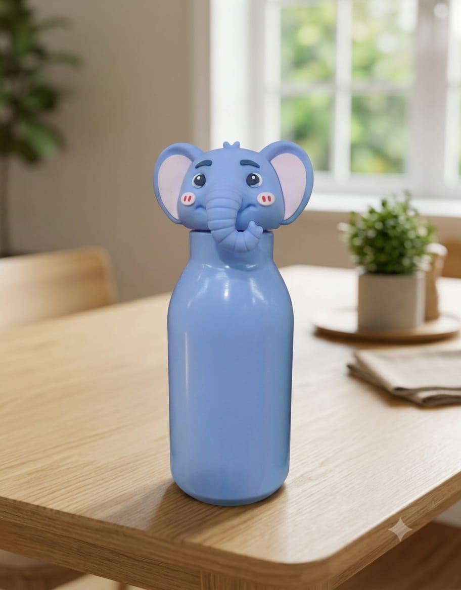 Goodday Cute Animal Character Insulated Stainless Steel Water Bottle for Kids & Adults (350ml / Leak-Proof)