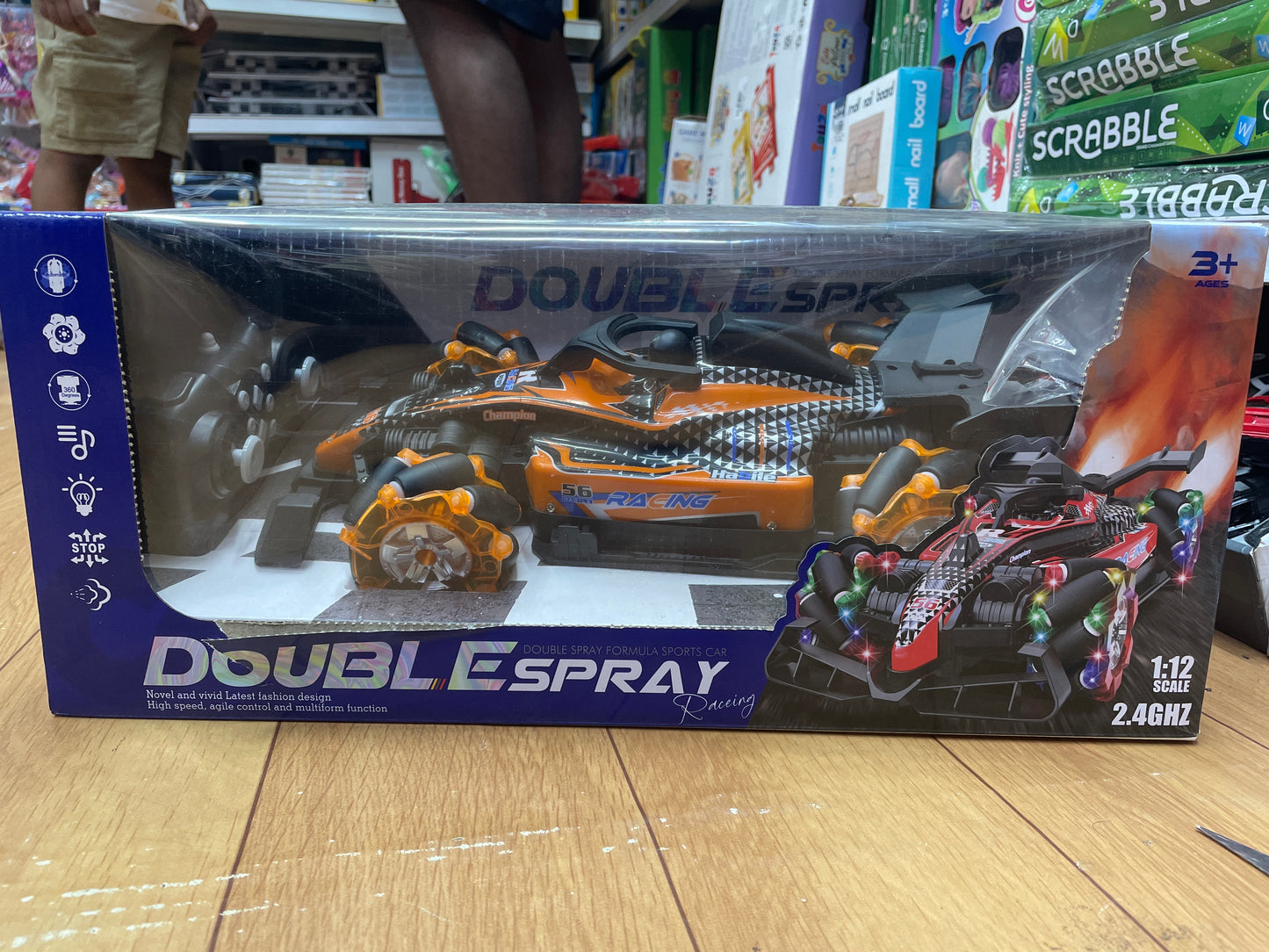 Double Spray Racing Car – Remote Control RC Stunt Car with LED Lights & Drift Wheels RC CAR