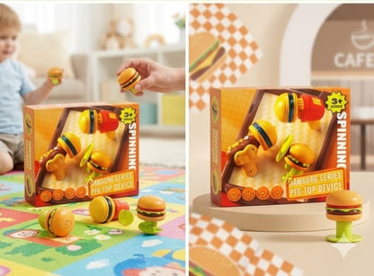 Hamburg Series Peg-Top Device – The Ultimate Spinning Burger Battle!