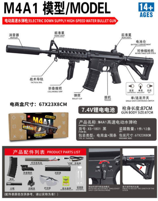 M416 Gel blaster toy gun with light tracer