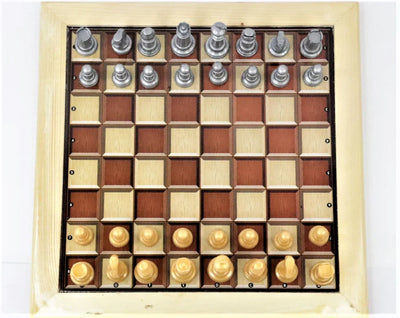 Magnetic Wooden Art Chess & Ludo Set (2-in-1 Game)