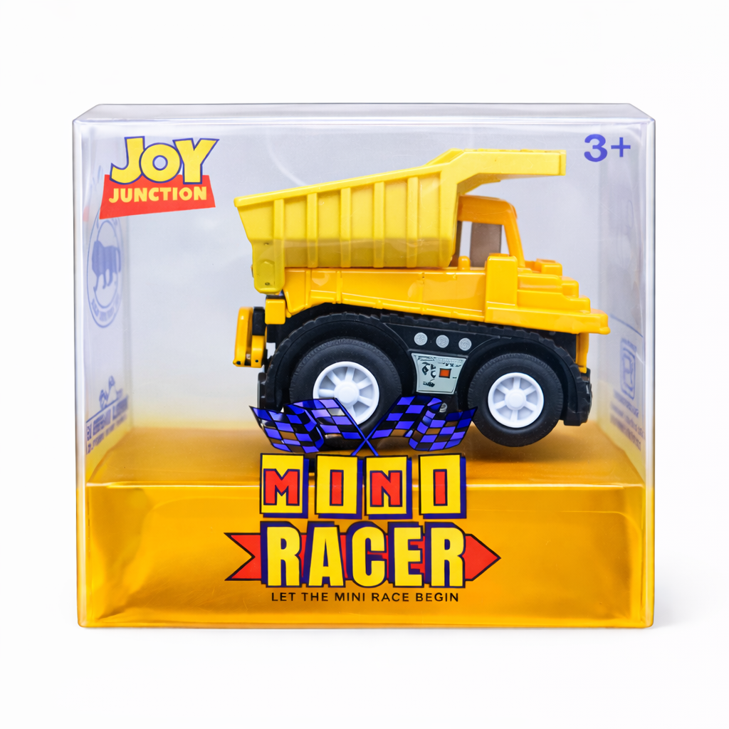 Joy Junction Mini Racer Assorted Vehicles Set (Pack of 8) | Mini Construction & Military Toy Cars for Kids (3+) | Made in India