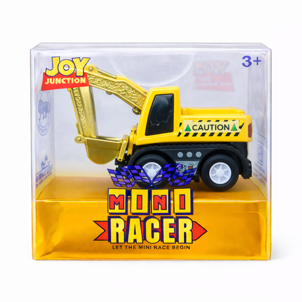 Joy Junction Mini Racer Assorted Vehicles Set (Pack of 8) | Mini Construction & Military Toy Cars for Kids (3+) | Made in India