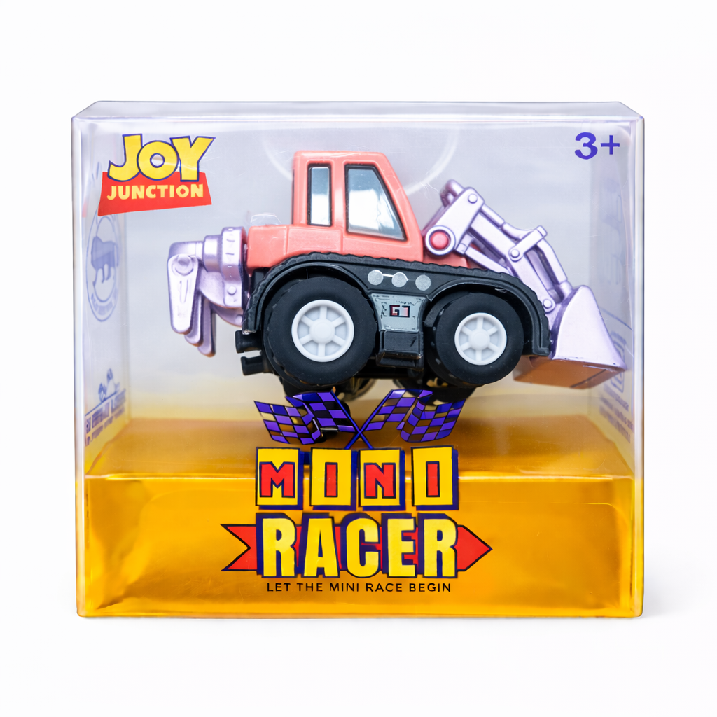 Joy Junction Mini Racer Assorted Vehicles Set (Pack of 8) | Mini Construction & Military Toy Cars for Kids (3+) | Made in India