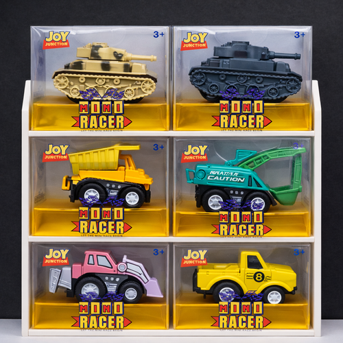 Mini Racer Assorted Vehicles Set (Pack of 4) | Mini Construction & Military Toy Cars  | Made in India