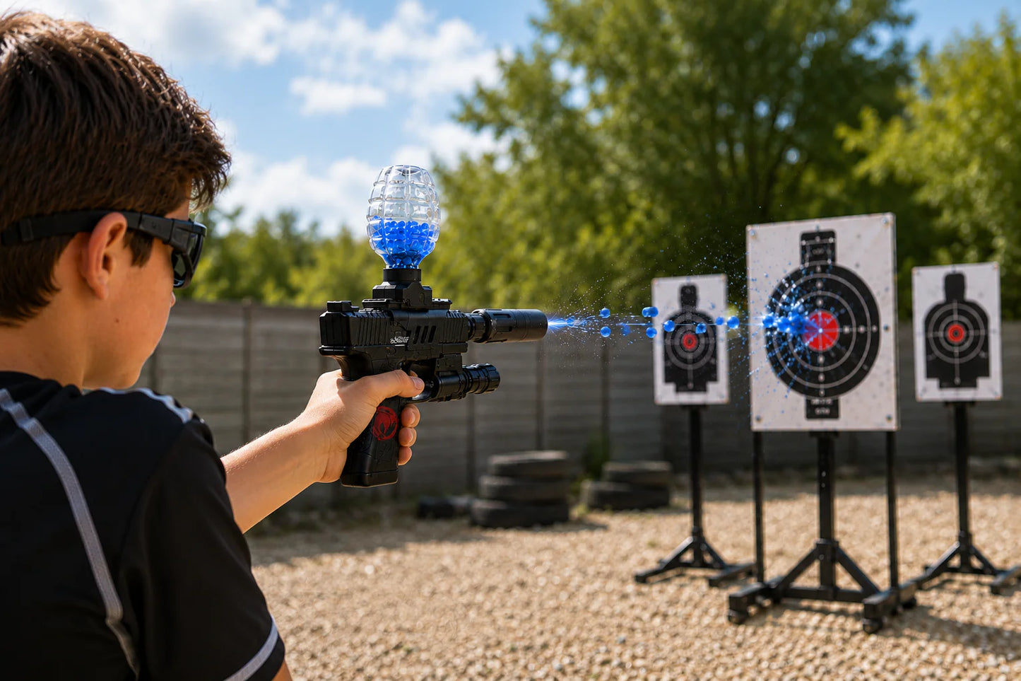M1911 Gel Blaster – Black Electric Rechargeable Pistol with Laser & Accessories | WH36-1