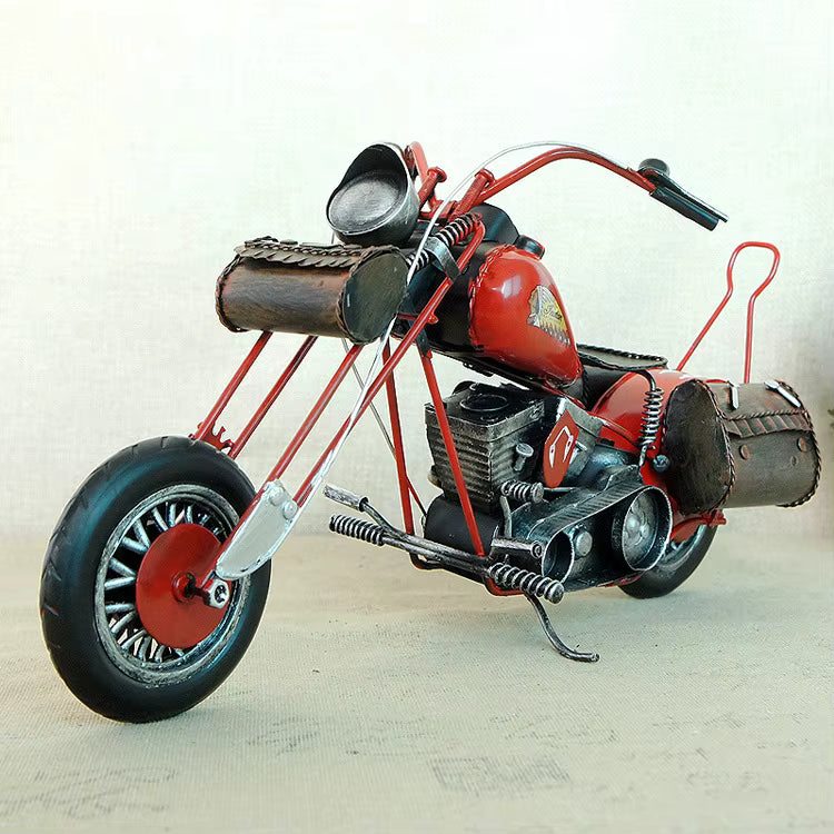 Vintage Metal Motorcycle Sculpture – Handmade Collectible Showpiece (Assorted)
