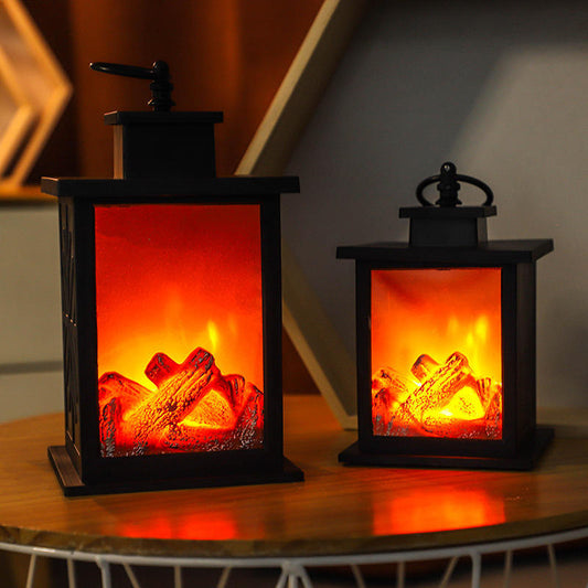 Fire Camp LED Decorative Lantern with Realistic Flame Effect | Battery Operated Warm Glow Lantern for Home, Garden & Festive Décor