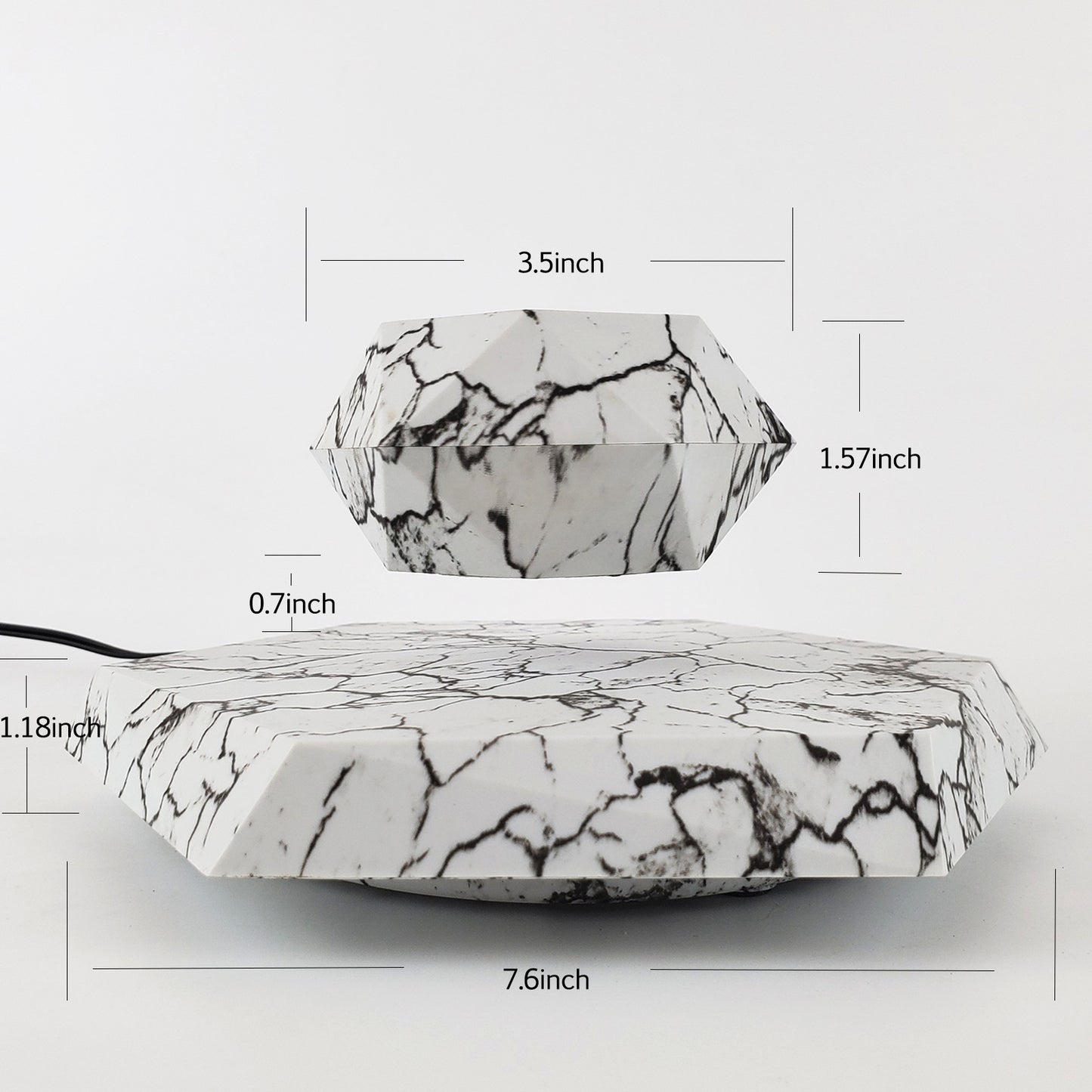 Marble Levitating Plant Pot – Floating Magnetic Planter for Indoor Decor