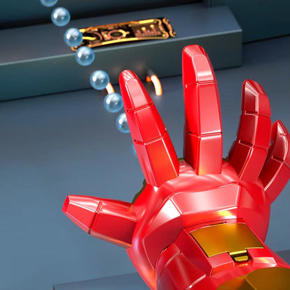 Superhero Repulsor Arm Blaster Toy Rechargeable Wearable Electric Arm with LED Lights, Bubble & Gel Ball Action for Kids
