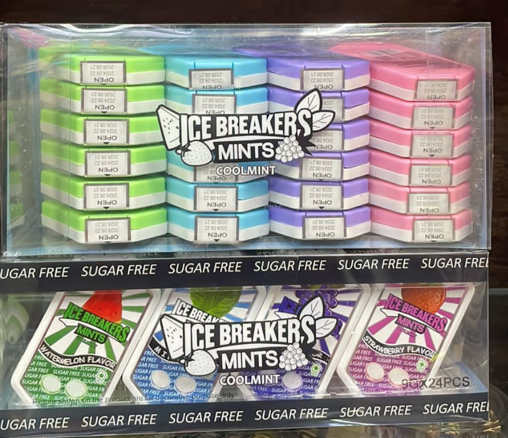 ICE BREAKERS Mints Variety Pack (Watermelon, Coolmint, Strawberry) - Sugar Free, 24 Pieces