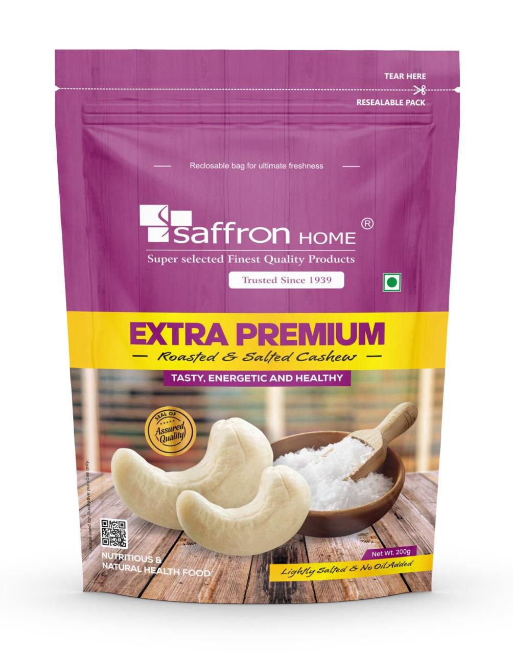 Saffron Home Extra Premium Roasted & Salted Cashews